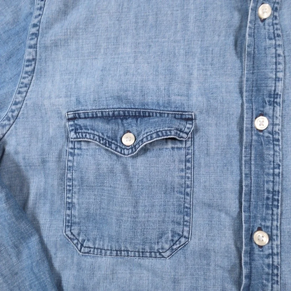 Banana Republic Slim Fit Denim Shirt Mens XL Blue Long Sleeve Button Down